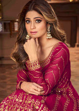 Load image into Gallery viewer, Magenta Pink Georgette Embroidered Lehenga Suit