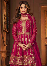Load image into Gallery viewer, Magenta Pink Georgette Embroidered Lehenga Suit