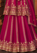 Load image into Gallery viewer, Magenta Pink Georgette Embroidered Lehenga Suit