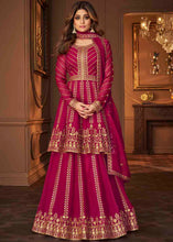 Load image into Gallery viewer, Magenta Pink Georgette Embroidered Lehenga Suit