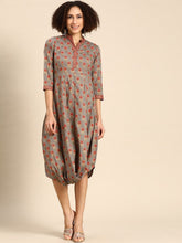 Load image into Gallery viewer, Front cowl mandarin collar Dress