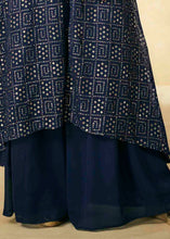 Load image into Gallery viewer, Denim Blue Embroidered Georgette Plazzo Suit