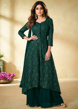 Load image into Gallery viewer, Sacramento Green Embroidered Georgette Plazzo Suit