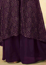 Load image into Gallery viewer, Rasin Purple Embroidered Georgette Plazzo Suit