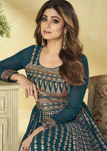 Load image into Gallery viewer, Dark Teal Green Georgette Embroidered Anarkali Suit