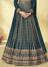 Load image into Gallery viewer, Dark Teal Green Georgette Embroidered Anarkali Suit