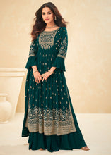 Load image into Gallery viewer, Sacramento Green Georgette Salwar Suit with Embroidery work