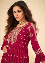 Load image into Gallery viewer, Radish Red Georgette Salwar Suit with Embroidery work
