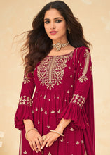 Load image into Gallery viewer, Radish Red Georgette Salwar Suit with Embroidery work