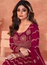 Load image into Gallery viewer, Raspberry Pink Georgette Embroidered Anarkali Suit