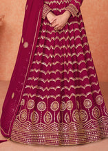 Load image into Gallery viewer, Raspberry Pink Georgette Embroidered Anarkali Suit