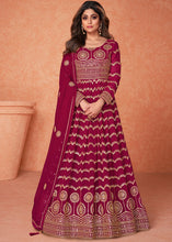 Load image into Gallery viewer, Raspberry Pink Georgette Embroidered Anarkali Suit