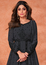 Load image into Gallery viewer, Shadow Black Georgette Embroidered Anarkali Suit