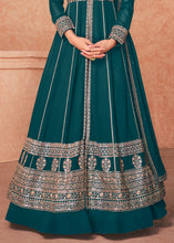 Load image into Gallery viewer, Turquoise Blue Georgette Embroidered Lehenga Suit