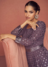 Load image into Gallery viewer, Viola Purple Georgette Embroidered Anarkali Suit