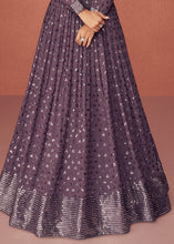 Load image into Gallery viewer, Viola Purple Georgette Embroidered Anarkali Suit