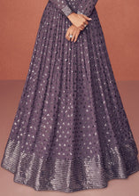 Load image into Gallery viewer, Rain Purple Designer Georgette Anarkali Suit with Sequins work