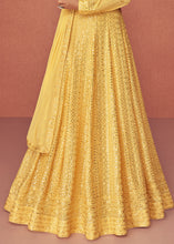 Load image into Gallery viewer, Titanium Yellow Georgette Embroidered Anarkali Suit
