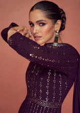Load image into Gallery viewer, Raisin Purple Georgette Embroidered Anarkali Suit