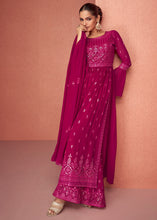 Load image into Gallery viewer, Magenta Pink Georgette Embroidered Anarkali Suit