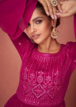 Load image into Gallery viewer, Magenta Pink Georgette Embroidered Anarkali Suit