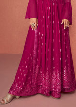 Load image into Gallery viewer, Magenta Pink Georgette Embroidered Anarkali Suit