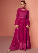 Load image into Gallery viewer, Magenta Pink Georgette Embroidered Anarkali Suit