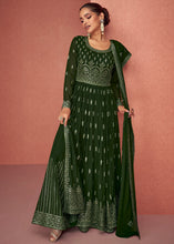 Load image into Gallery viewer, Seaweed Green Georgette Embroidered Anarkali Suit
