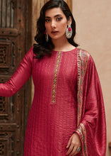 Load image into Gallery viewer, Cerise Pink Digital Printed Designer Silk Suit
