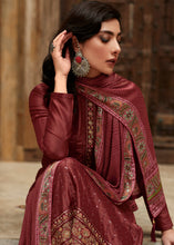 Load image into Gallery viewer, Sienna Brown Digital Printed Designer Silk Suit