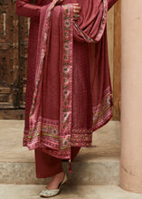 Load image into Gallery viewer, Sienna Brown Digital Printed Designer Silk Suit