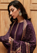 Load image into Gallery viewer, Russian Purple Digital Printed Designer Silk Suit