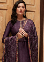 Load image into Gallery viewer, Russian Purple Digital Printed Designer Silk Suit