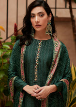 Load image into Gallery viewer, Dark Green Digital Printed Designer Silk Suit