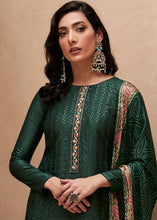 Load image into Gallery viewer, Dark Green Digital Printed Designer Silk Suit