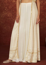 Load image into Gallery viewer, Porcelain White Georgette Designer Jacket Suit with Embroidery work