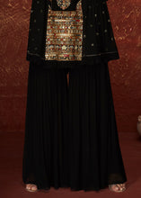 Load image into Gallery viewer, Jade Black Embroidered Georgette Designer Plazzo Suit
