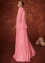 Load image into Gallery viewer, Persian Pink Embroidered Georgette Designer Plazzo Suit