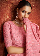 Load image into Gallery viewer, Persian Pink Embroidered Georgette Designer Plazzo Suit