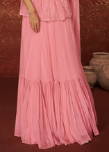 Load image into Gallery viewer, Persian Pink Embroidered Georgette Designer Plazzo Suit