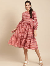 Load image into Gallery viewer, Midi Layered dress with balloon sleeve
