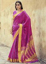 Load image into Gallery viewer, Lilac Purple Woven Banarasi Silk Saree