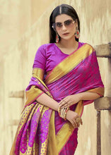 Load image into Gallery viewer, Lilac Purple Woven Banarasi Silk Saree