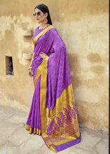 Load image into Gallery viewer, Orchid Purple Woven Banarasi Silk Saree