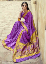 Load image into Gallery viewer, Orchid Purple Woven Banarasi Silk Saree