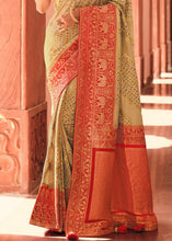 Load image into Gallery viewer, Sage Green Woven Banarasi Silk Saree with Embroidered Blouse