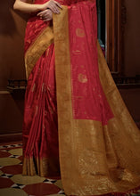 Carica l&#39;immagine nel visualizzatore Galleria,Persian Red Designer Satin Silk Saree