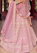 Load image into Gallery viewer, Taffy Pink Organza Lehenga Choli with Zarkan, Gota, Resham &amp; Zari work