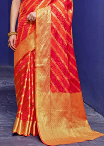 Ferrari Red Woven Patola Silk Saree