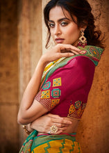 Cargar imagen en el visor de la galería, Canary Yellow Soft Silk Saree with Embroidered Blouse